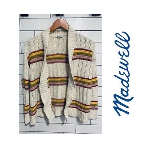 Madewell Soft Chenille Striped Cardigan Sweater M